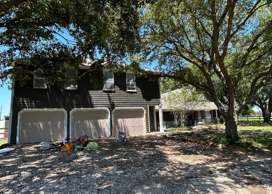 Exterior remodeling work on a Houston home